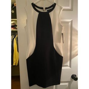 Sharagano Black/White Dress with Pockets
